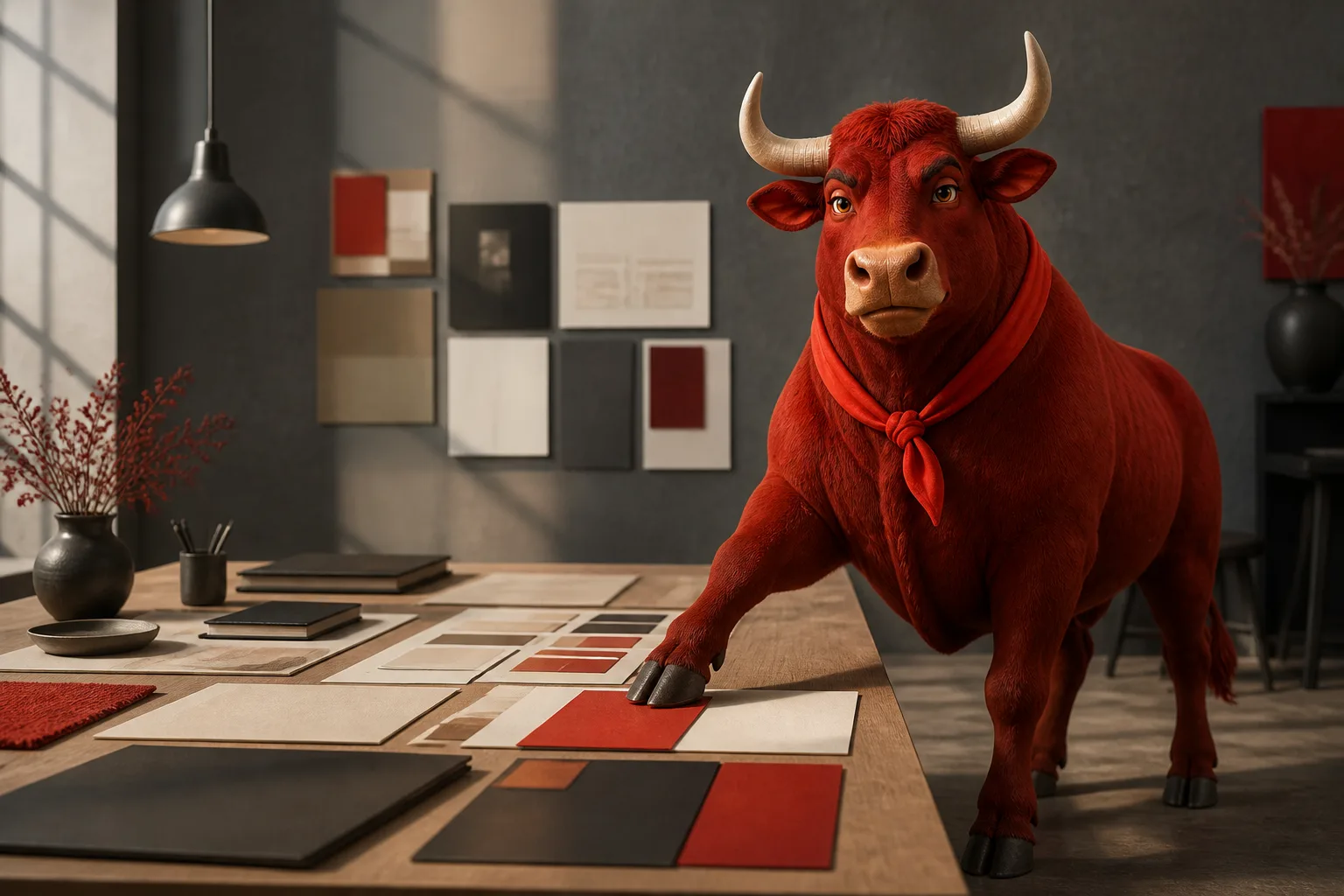 Mascota Bucuresti Marketing pregătind un plan de lucru într-un studio