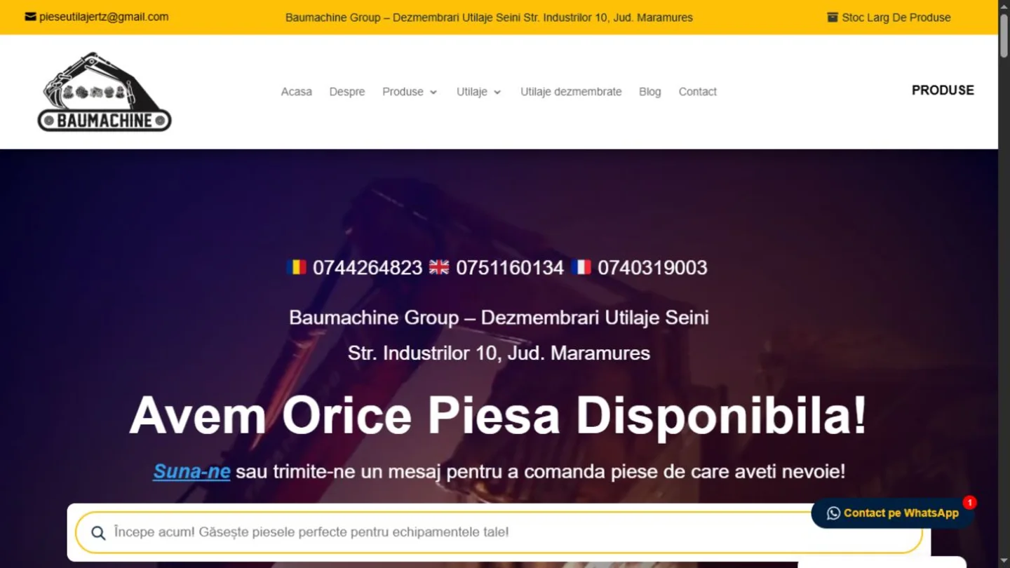 Site Baumachine pentru piese și utilaje grele